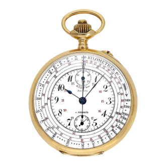 French gold chronograph with tachometer and telemeter Circa 1910
