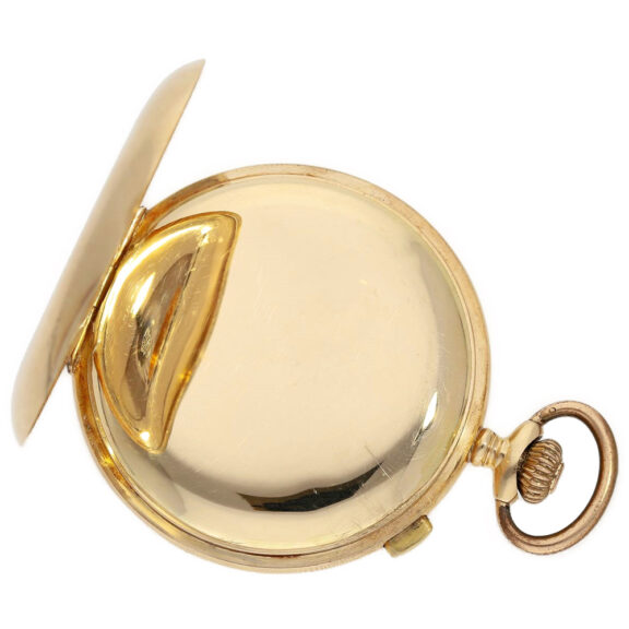 German gold hunting cased pocket watch with chronograph Circa 1910 German gold hunting cased pocket watch with chronograph Circa 1910