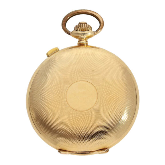 German gold hunting cased pocket watch with chronograph Circa 1910 German gold hunting cased pocket watch with chronograph Circa 1910
