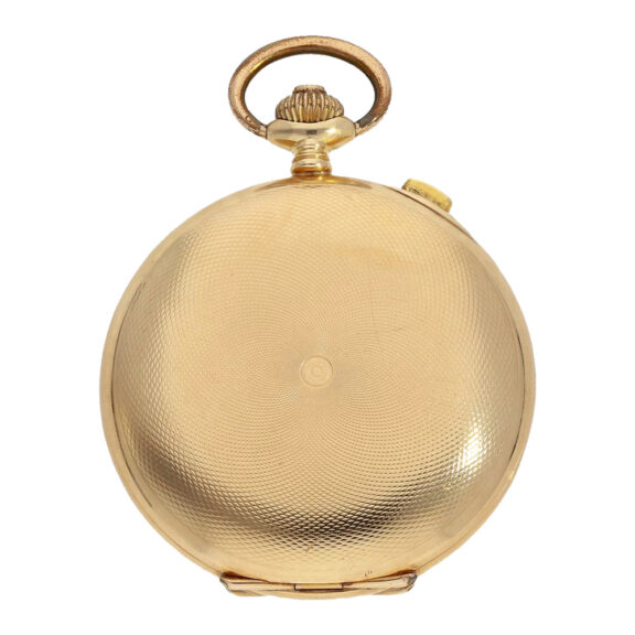 German gold hunting cased pocket watch with chronograph Circa 1910 German gold hunting cased pocket watch with chronograph Circa 1910