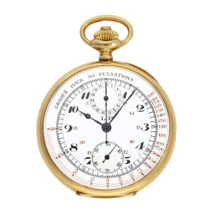 French chronograph with pulsometer and 30-min counter Circa 1920