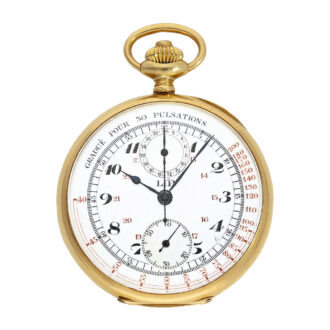 French chronograph with pulsometer and 30-min counter Circa 1920