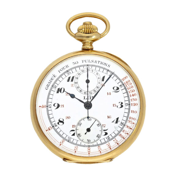 French chronograph with pulsometer and 30-min counter Circa 1920