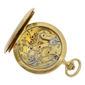 Swiss gold watch with chronograph and tachy scale Circa 1925