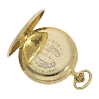 Swiss gold watch with chronograph and tachy scale Circa 1925