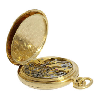 Swiss gold watch with chronograph and tachy scale Circa 1925