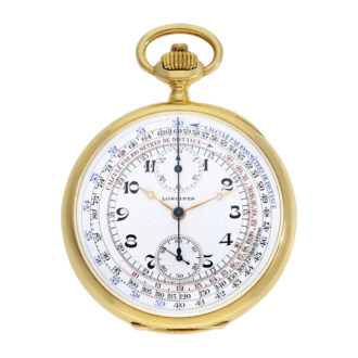 Swiss gold watch with chronograph and tachy scale Circa 1925