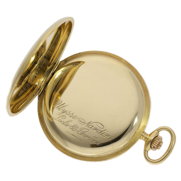 Swiss gold open faced pocket watch with chronograph Circa 1920 Swiss gold open faced pocket watch with chronograph Circa 1920