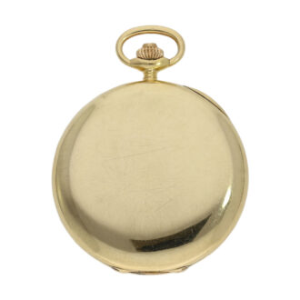 Swiss gold open faced pocket watch with chronograph Circa 1920 Swiss gold open faced pocket watch with chronograph Circa 1920