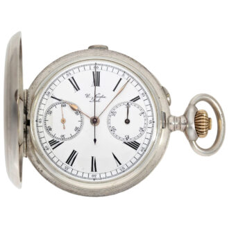 Rare Swiss silver hunting cased chronograph Circa 1910