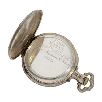 French silver watch with crucifixion scene of Jesus Circa 1880