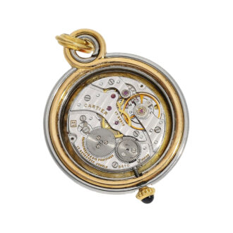 French gold and steel Art Deco pendant watch Circa 1920-1939