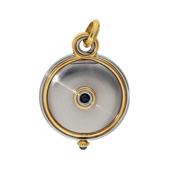 French gold and steel Art Deco pendant watch Circa 1920-1939 French gold and steel Art Deco pendant watch Circa 1920-1939
