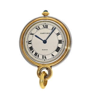 French gold and steel Art Deco pendant watch Circa 1920-1939