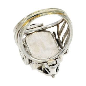 Rare Swiss 18K white gold and diamond-set ring watch Circa 1951