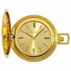Flat American gold hunting cased lever pocket watch Circa 1965
