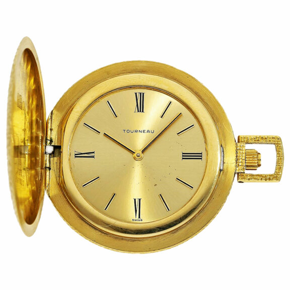 Flat American gold hunting cased lever pocket watch Circa 1965