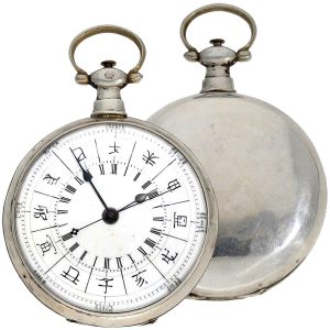 Rare Swiss silver pocket watch for the Chinese market Circa 1875
