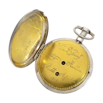 German silver open faced cylinder pocket watch Circa 1815