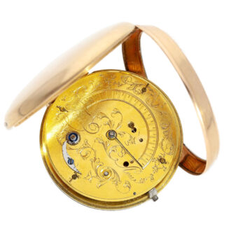 Rare gold verge pocket watch with visible balance Circa 1800