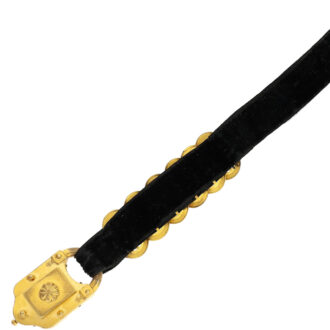 Gold-plated fob watch in the shape of a curtain lock Circa 1820