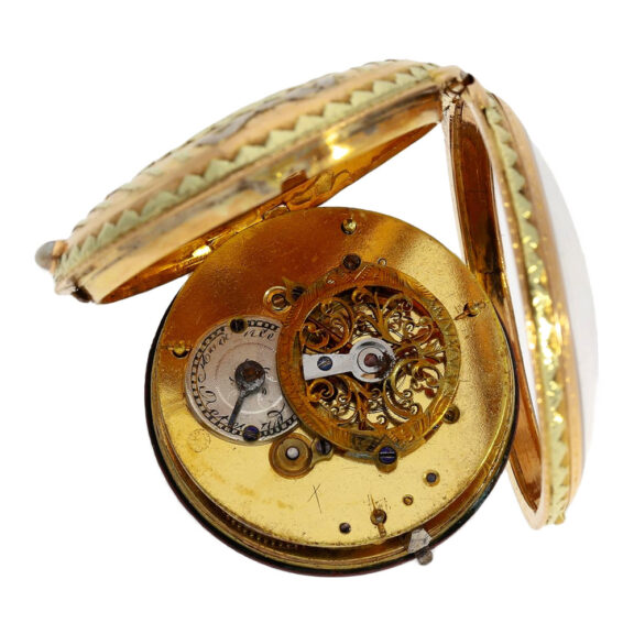 Swiss multi-coloured gold verge pocket watch Circa 1790 Swiss multi-coloured gold verge pocket watch Circa 1790