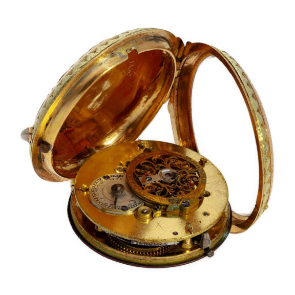 Swiss multi-coloured gold verge pocket watch Circa 1790 Swiss multi-coloured gold verge pocket watch Circa 1790