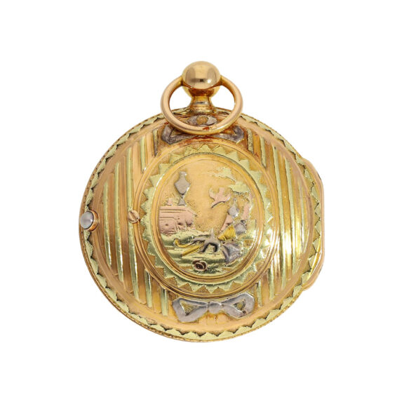 Swiss multi-coloured gold verge pocket watch Circa 1790 Swiss multi-coloured gold verge pocket watch Circa 1790
