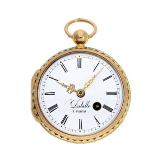 Swiss multi-coloured gold verge pocket watch Circa 1790