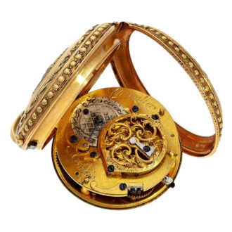 French multi-coloured gold verge pocket watch Circa 1770