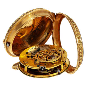 French multi-coloured gold verge pocket watch Circa 1770