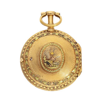 French multi-coloured gold verge pocket watch Circa 1770