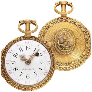 French multi-coloured gold verge pocket watch Circa 1770