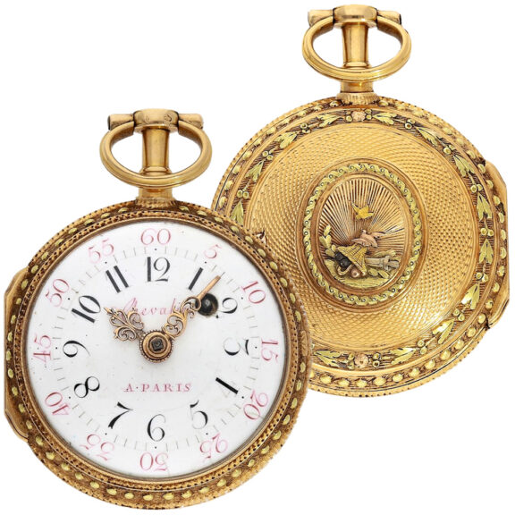 French multi-coloured gold verge pocket watch Circa 1770
