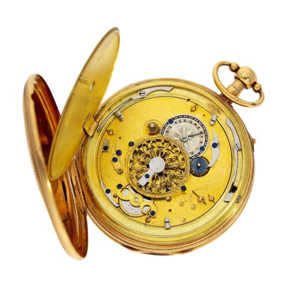 French gold quarter repeating verge pocket watch Circa 1820 French gold quarter repeating verge pocket watch Circa 1820