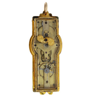 Unusual form pendant clock with rare framework Circa 1830