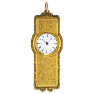 Unusual form pendant clock with rare framework Circa 1830