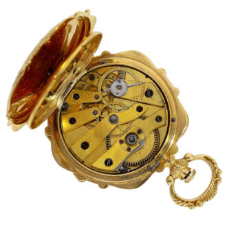 Swiss 18K gold and enamel ladies form pocket watch Circa 1840