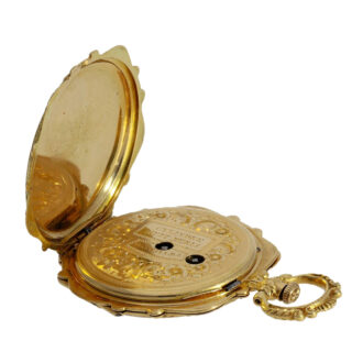 Swiss 18K gold and enamel ladies form pocket watch Circa 1840