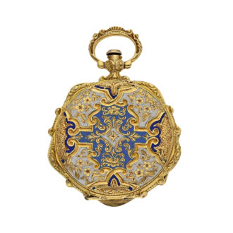 Swiss 18K gold and enamel ladies form pocket watch Circa 1840