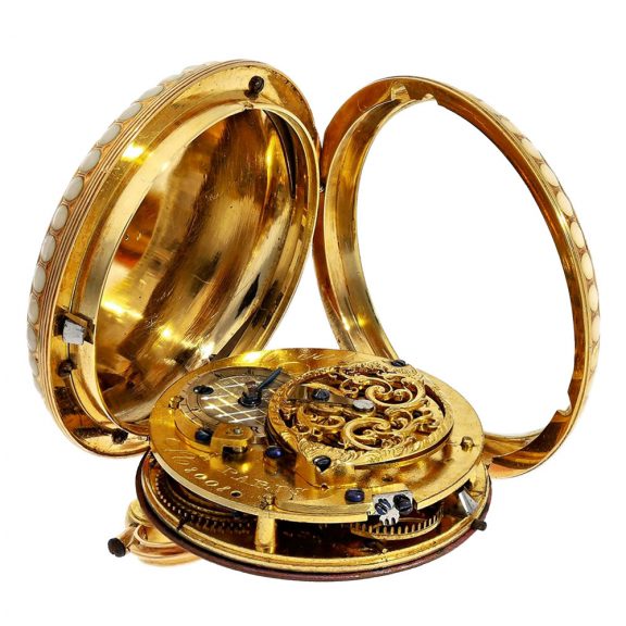French gold watch with special enamelling technique Circa 1780 French gold watch with special enamelling technique Circa 1780