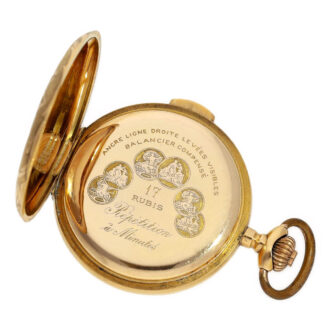 Swiss gold Art Nouveau minute repeating hunter watch Circa 1910
