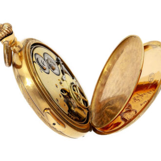 Swiss gold Art Nouveau minute repeating hunter watch Circa 1910
