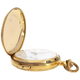 Swiss gold Art Nouveau minute repeating hunter watch Circa 1910