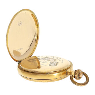 Swiss gold Art Nouveau minute repeating hunter watch Circa 1910