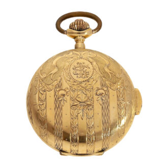 Swiss gold Art Nouveau minute repeating hunter watch Circa 1910