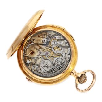 Swiss 18K gold quarter repeating hunter with chronograph Circa 1900
