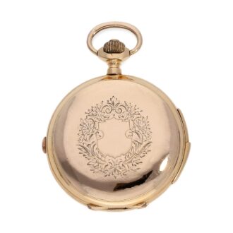 Swiss 18K gold quarter repeating hunter with chronograph Circa 1900