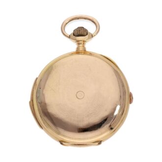 Swiss 18K gold quarter repeating hunter with chronograph Circa 1900
