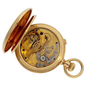 American 18K gold hunting cased watch with chronograph Circa 1881